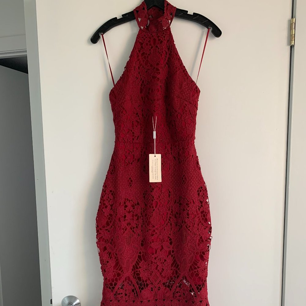 Red Lace Two Sisters Mermaid Dress
